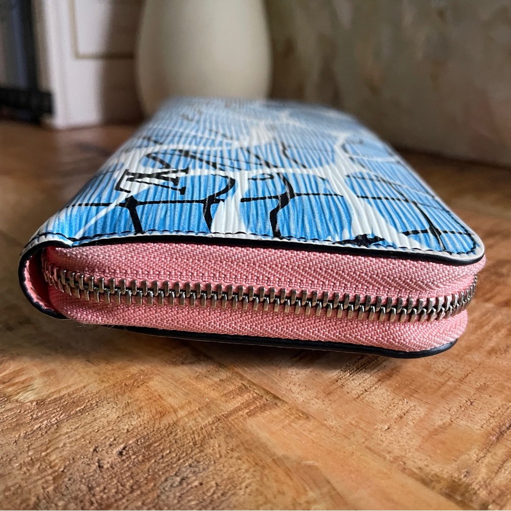 LV Louis Vuitton Aqua Epi Leather Zippy Long Wallet - Picture 6 of 11